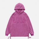 Hem Drawstring Letter Hoodie