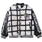 Large Check Embroidery Winter Coat
