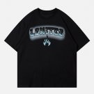 Gradient Flame Letter Applique Tee
