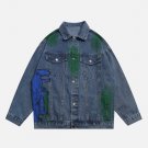 Graffiti Dinosaur Print Denim Jacket