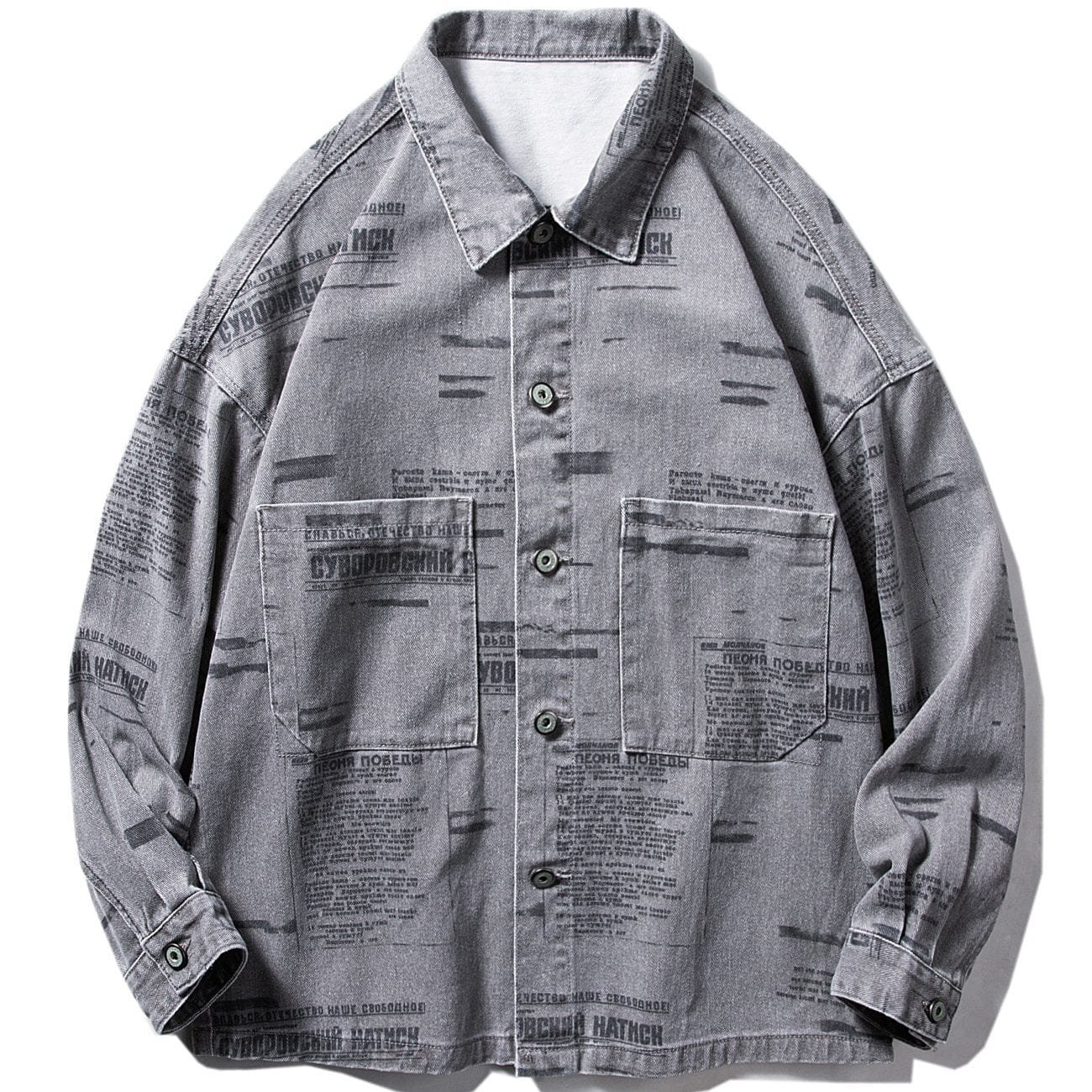 Full Letter Print Denim Jacket