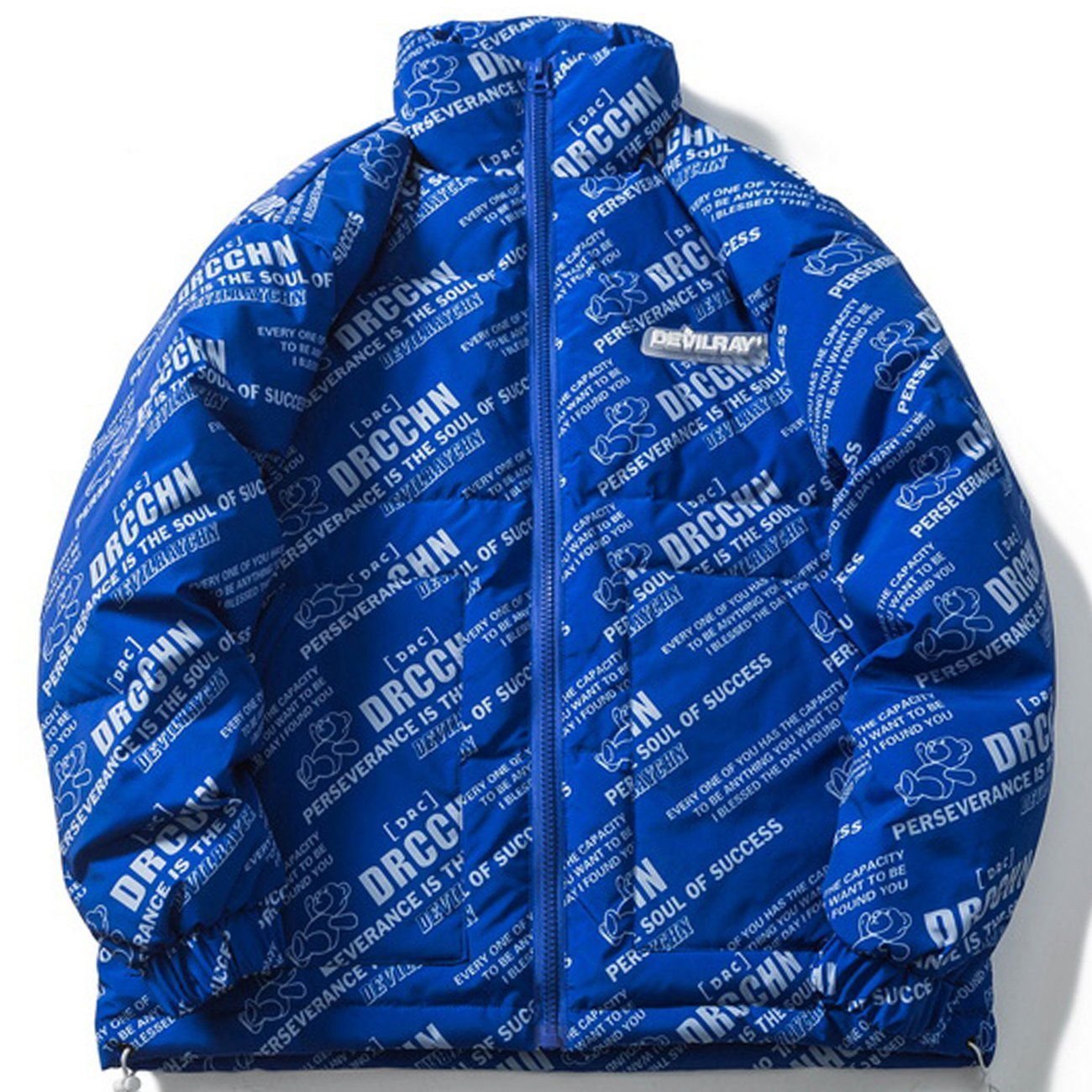 Full Letter Print Puffer Jacket