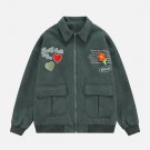3D Floral Suede Jackets
