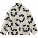 3D Round Letters Sherpa Winter Coat