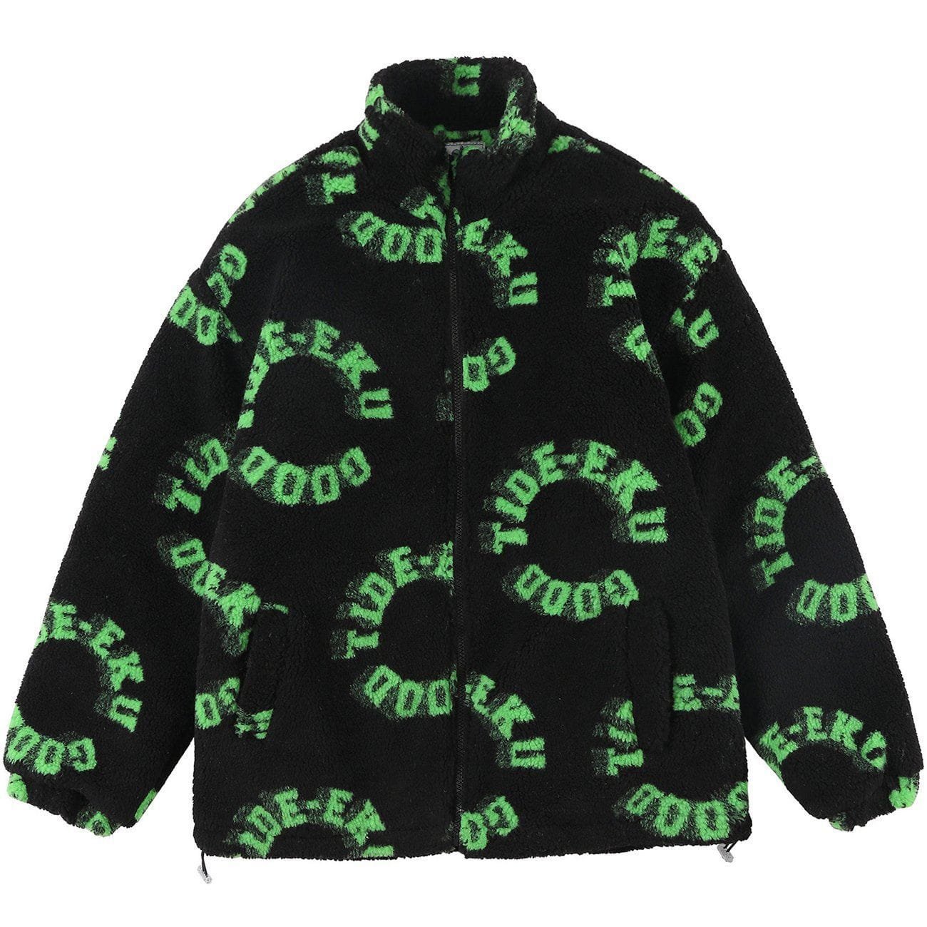 3D Round Letters Sherpa Winter Coat
