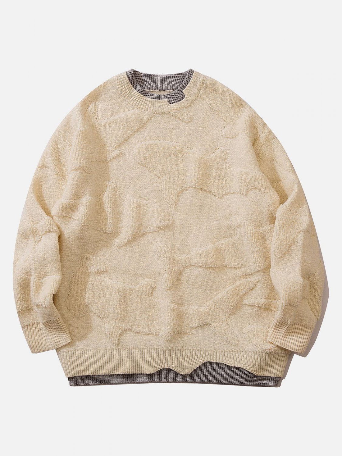 3D Whale Jacquard Knit Sweater