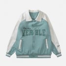 777 Embroidered Lapel Varsity Jacket