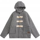 Abstract Plaid Hood Winter Coat