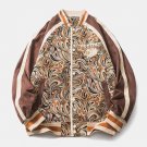 Abstraction Embroidery Cat Foam Print Jacket