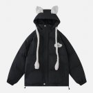 Airbag Bunny Ear Design Winter Coat