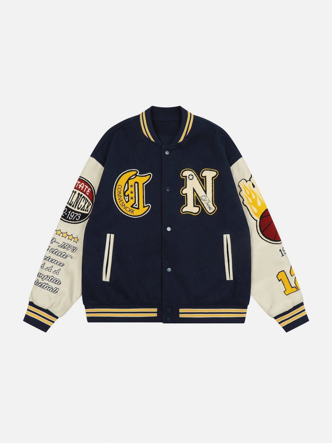 Alphabet Basketball Towel Embroidery Varsity Jacket