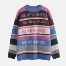 Alphabet Jacquard Stripe Knit Sweater