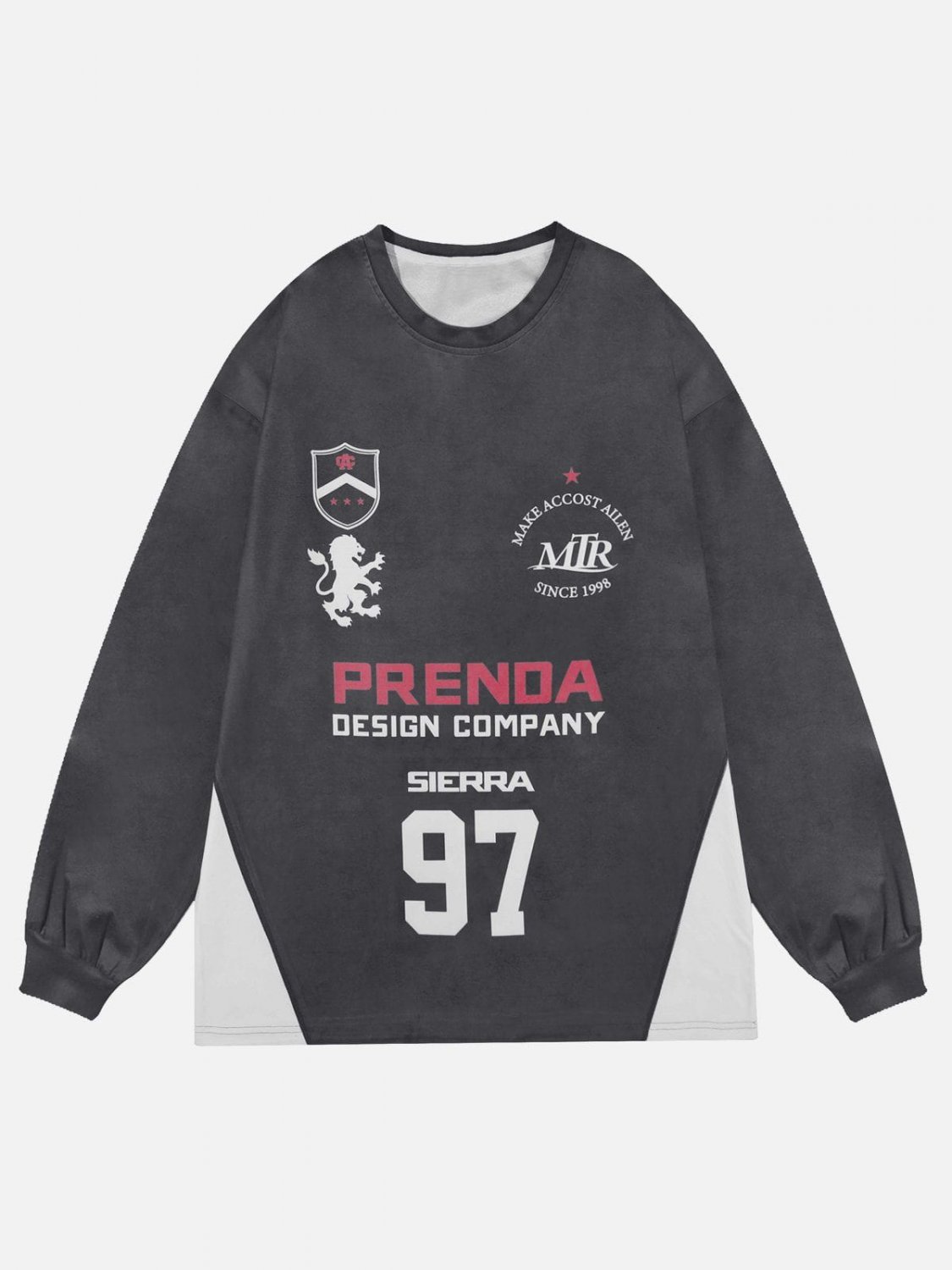 Alphabet Print Patchwork Sweatshirt