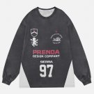Alphabet Print Patchwork Sweatshirt