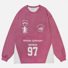 Alphabet Print Patchwork Sweatshirt