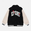 Alphabet Rose Contrast Panel Sherpa Winter Coat