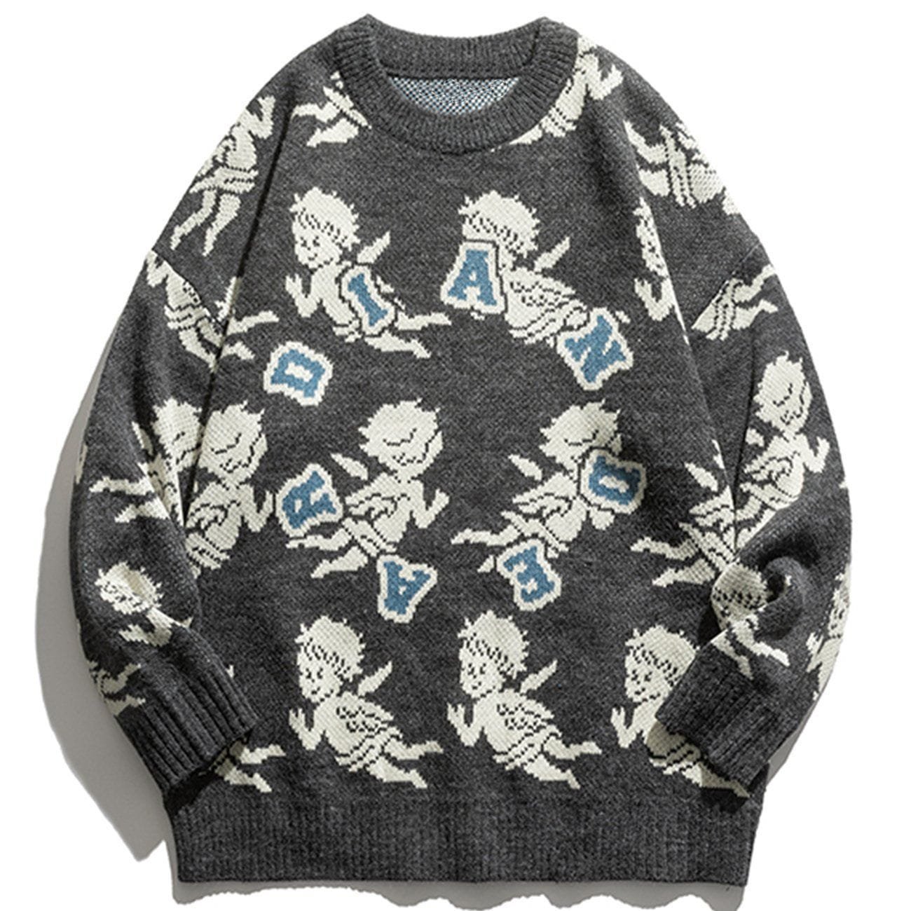 Angel Baby Pattern Knit Sweater