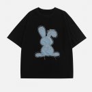 Applique Embroidery Denim Rabbit Tee