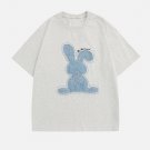 Applique Embroidery Denim Rabbit Tee