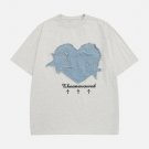 Applique Embroidery Denim Tee