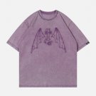 Applique Embroidery Devil Element Washed Tee