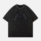 Applique Embroidery Devil Element Washed Tee