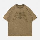 Applique Embroidery Devil Element Washed Tee