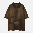 Applique Embroidery Star Washed Polo Tee