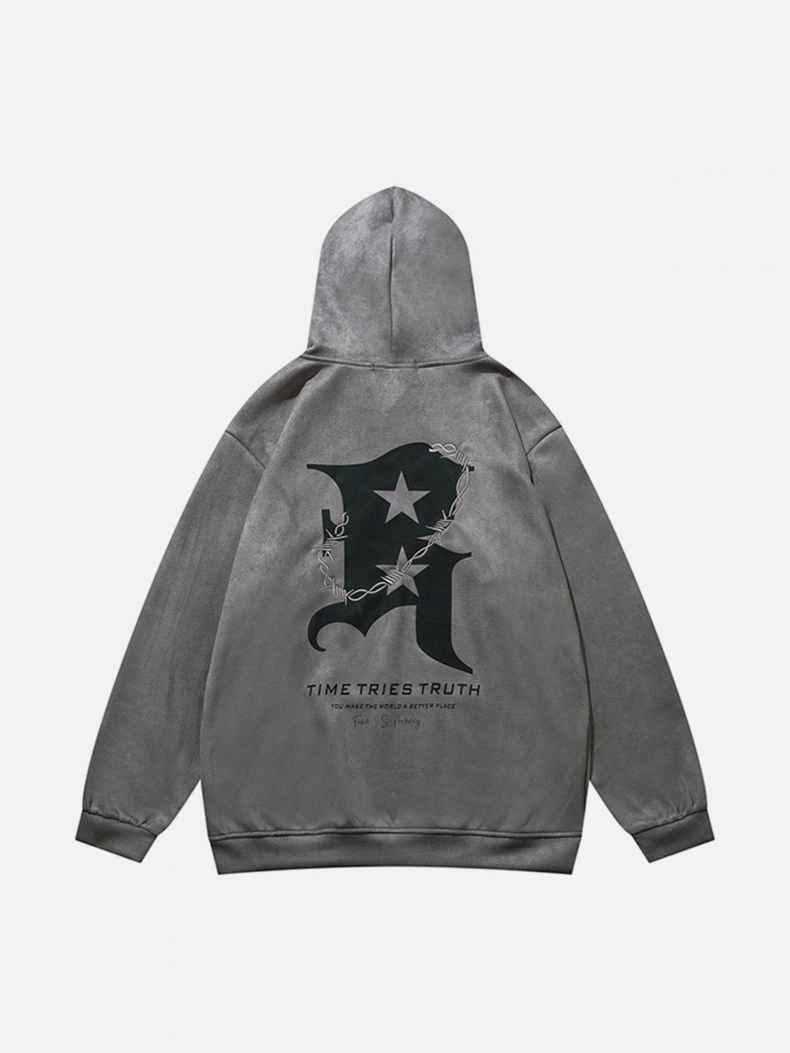 B Embroidered Vintage Hoodie