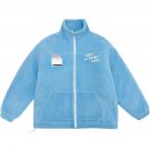 Back Letter Print Sherpa Winter Coat