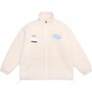 Back Letter Print Sherpa Winter Coat