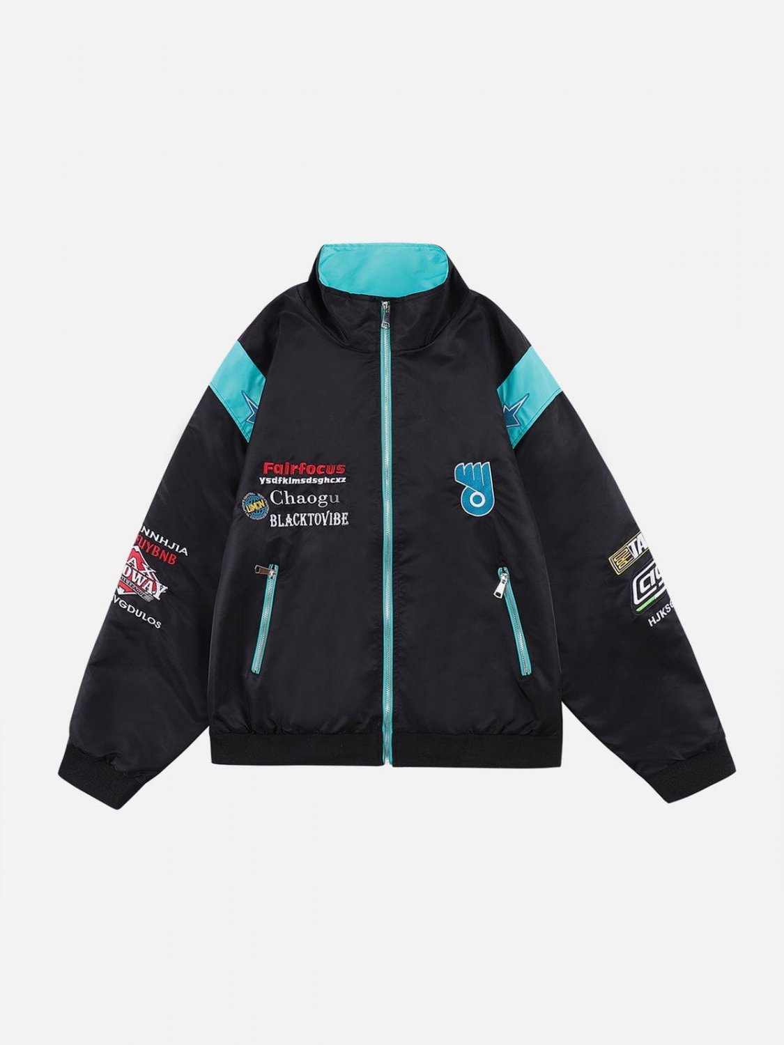Badge Applique Patchwork Jacket