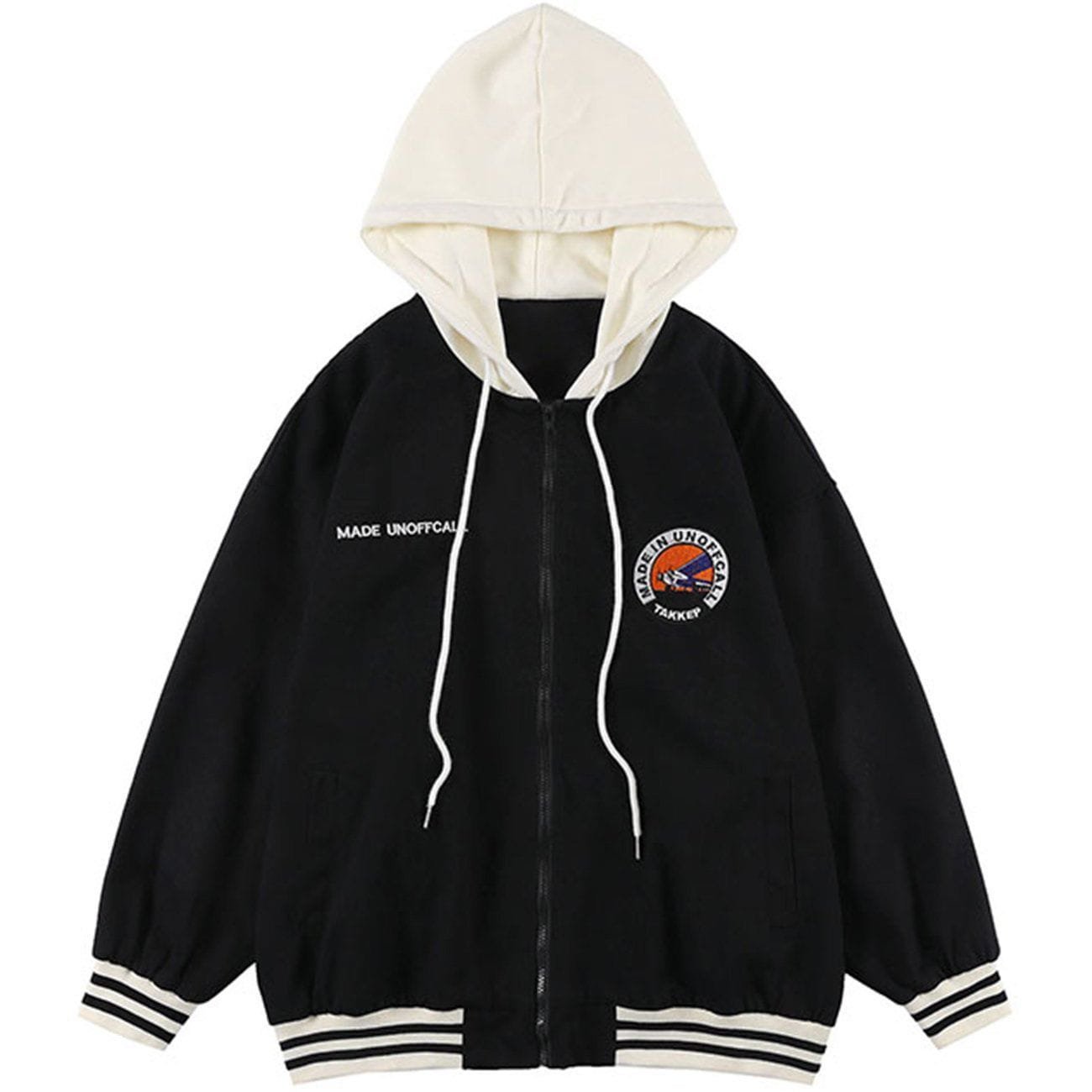 Badge Colorblock Hooded Winter Coat