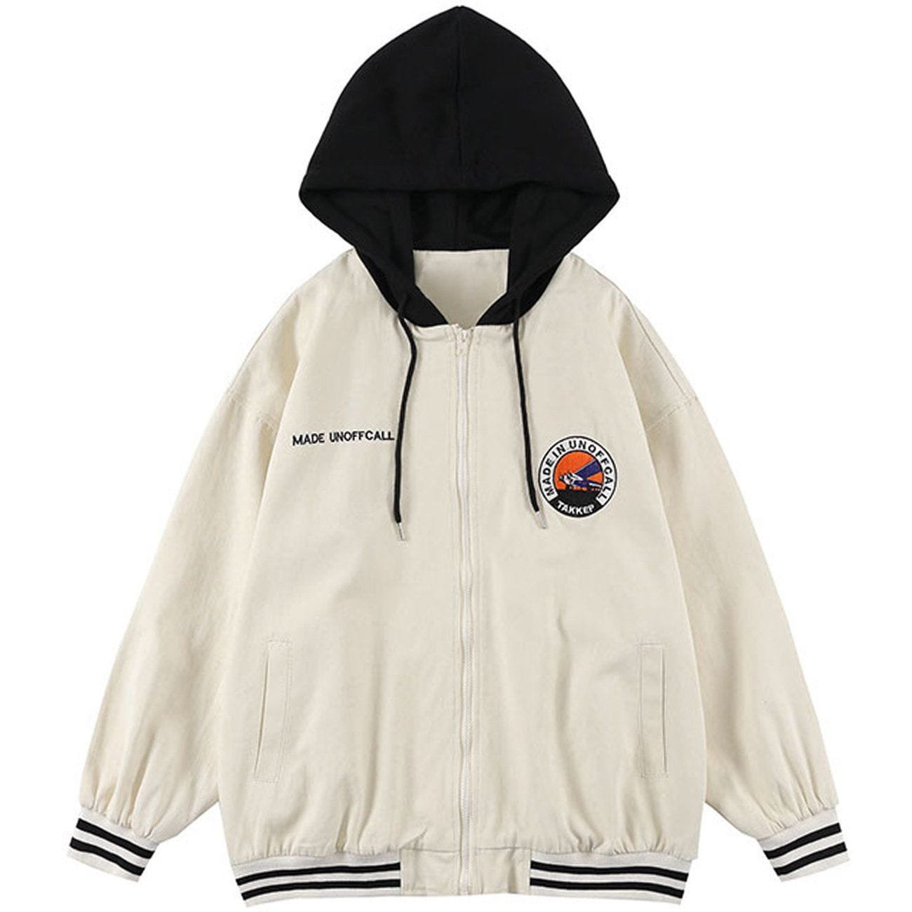 Badge Colorblock Hooded Winter Coat