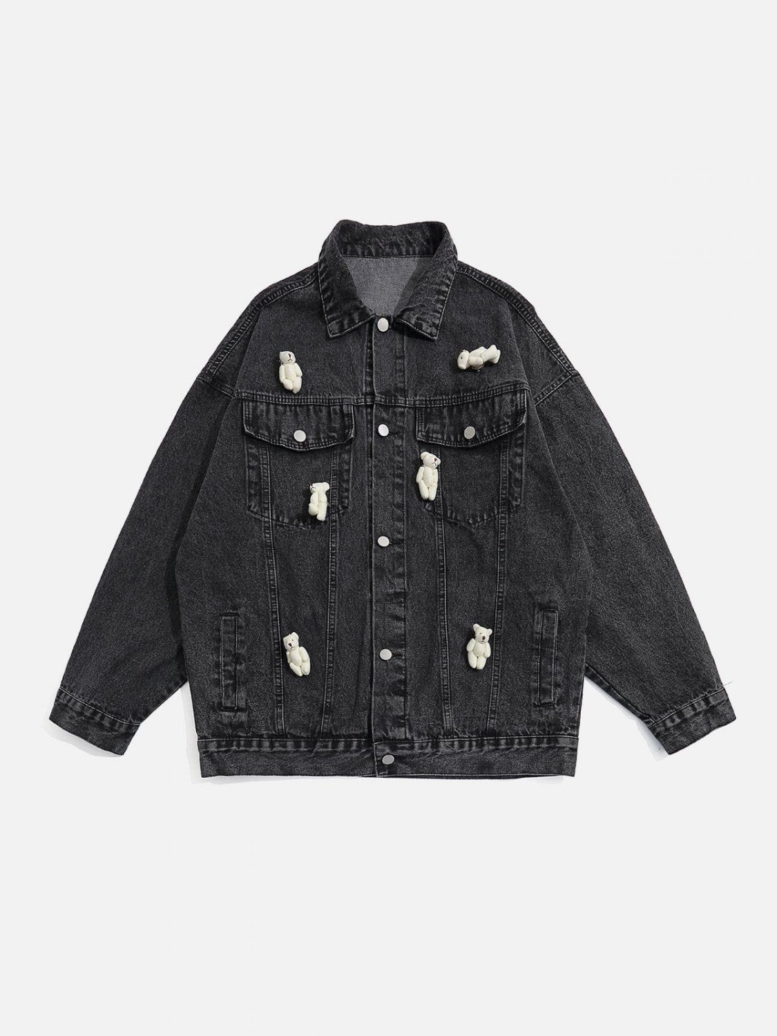 Bear Decoration Denim Jacket