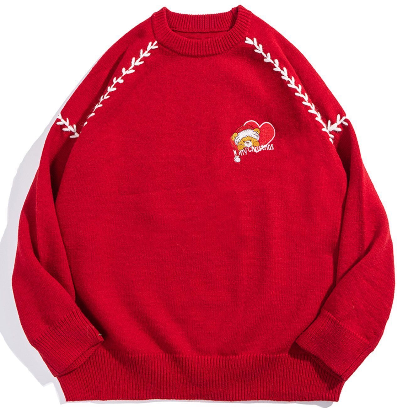 Bear Embroidery Knit Sweater