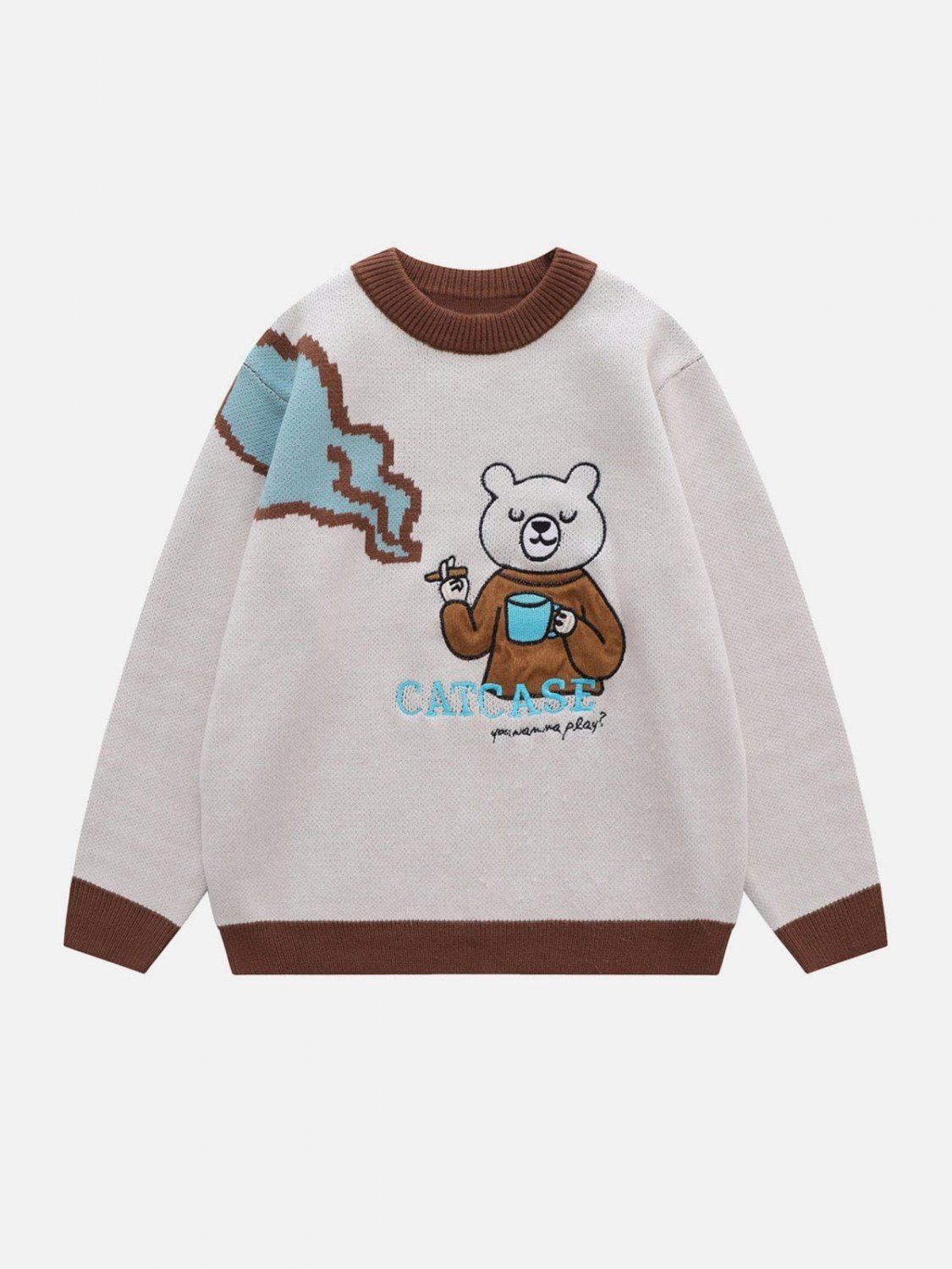 Bear Embroidery Pattern Sweater