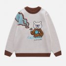 Bear Embroidery Pattern Sweater