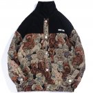 Bear Jacquard Patchwork Winter Coat
