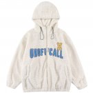 Bear Letter Embroidered Hood Winter Coats