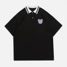 Bear Print Polo Collar Tee