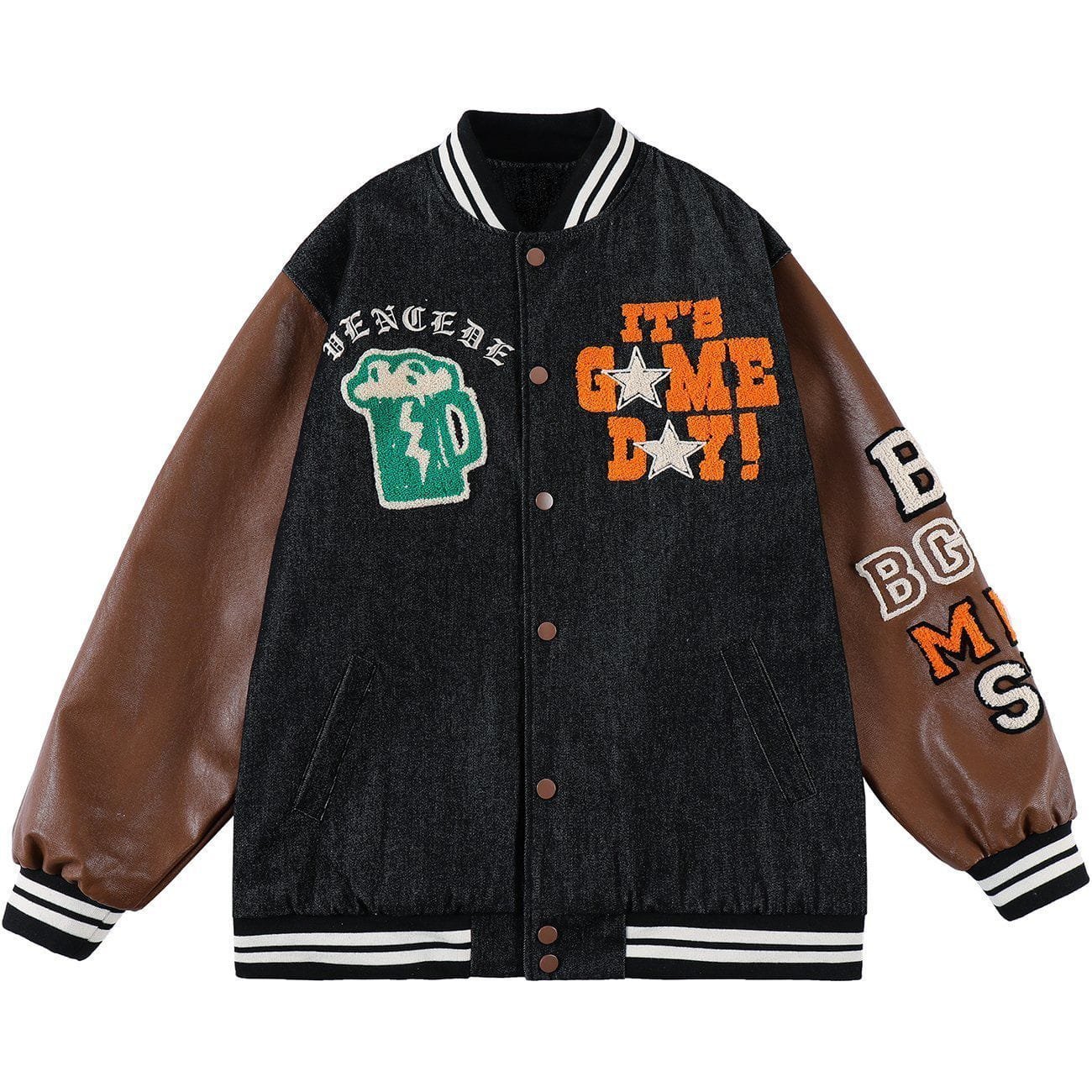 Beer Mug Flocking Stitching Jacket