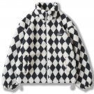 Black and White Checkerboard Sherpa Jacket