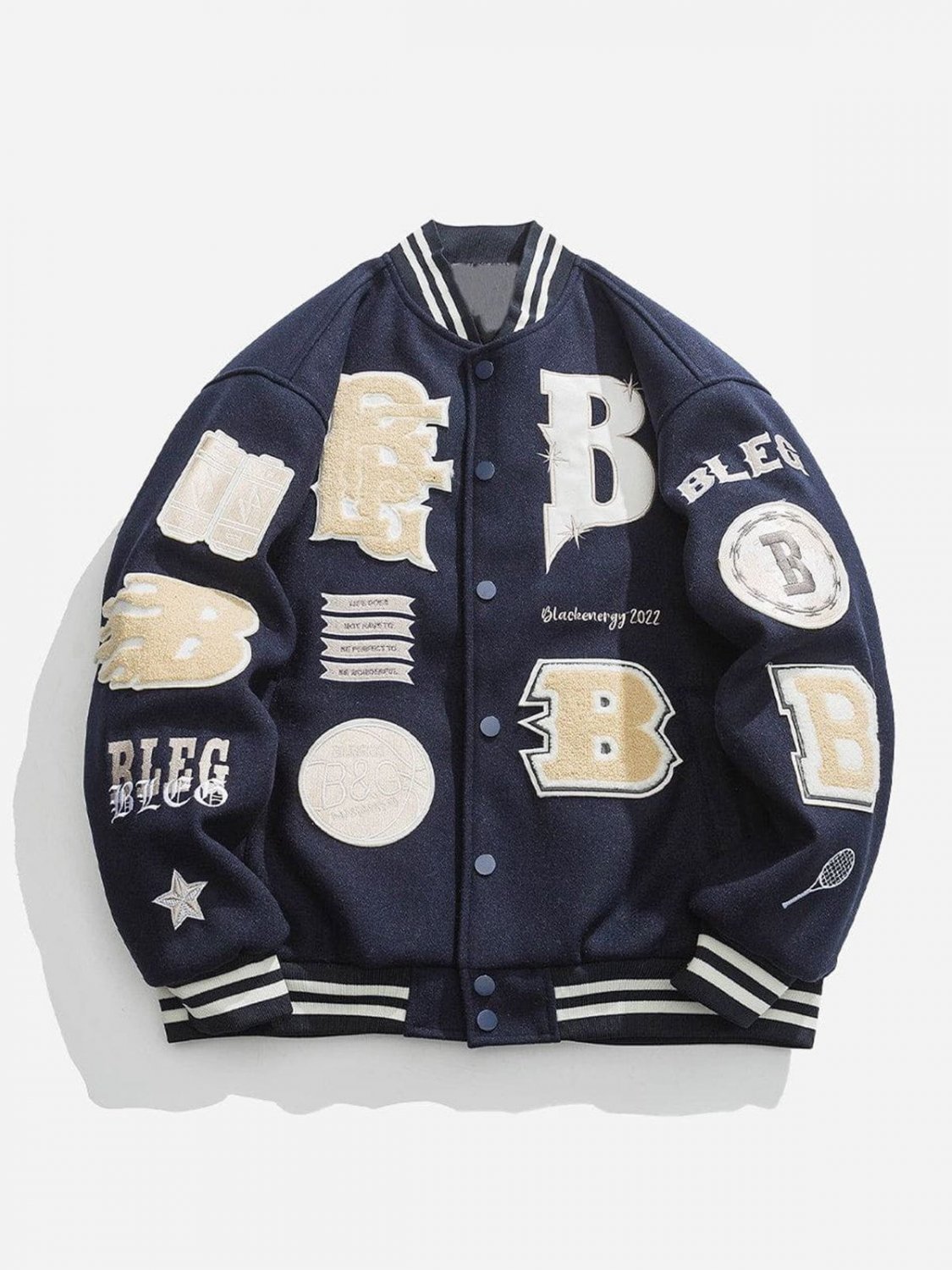 BLEG Embroidery Thicken Varsity Jacket