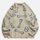 Bone Pattern Knit Sweater