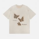 Butterfly Applique Embroidery Suede Tee