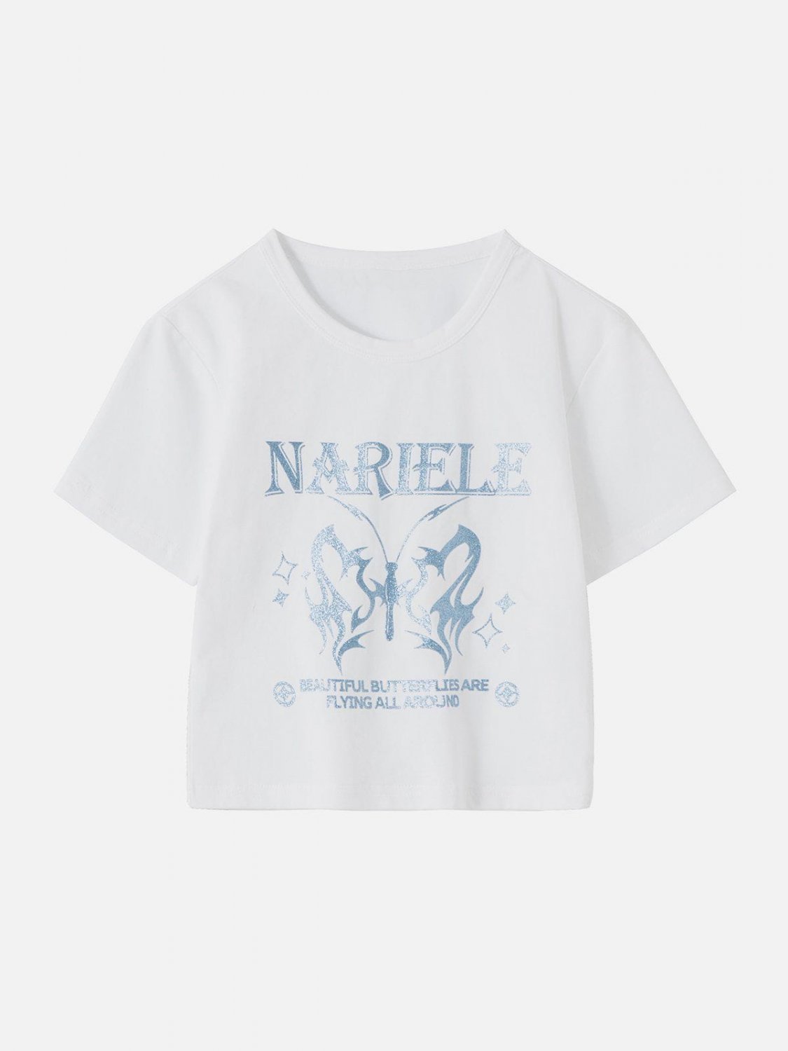 Butterfly Letter Print Regular Tee