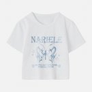 Butterfly Letter Print Regular Tee