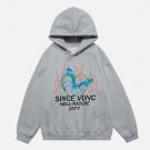 Butterfly Print Fleece Hoodie