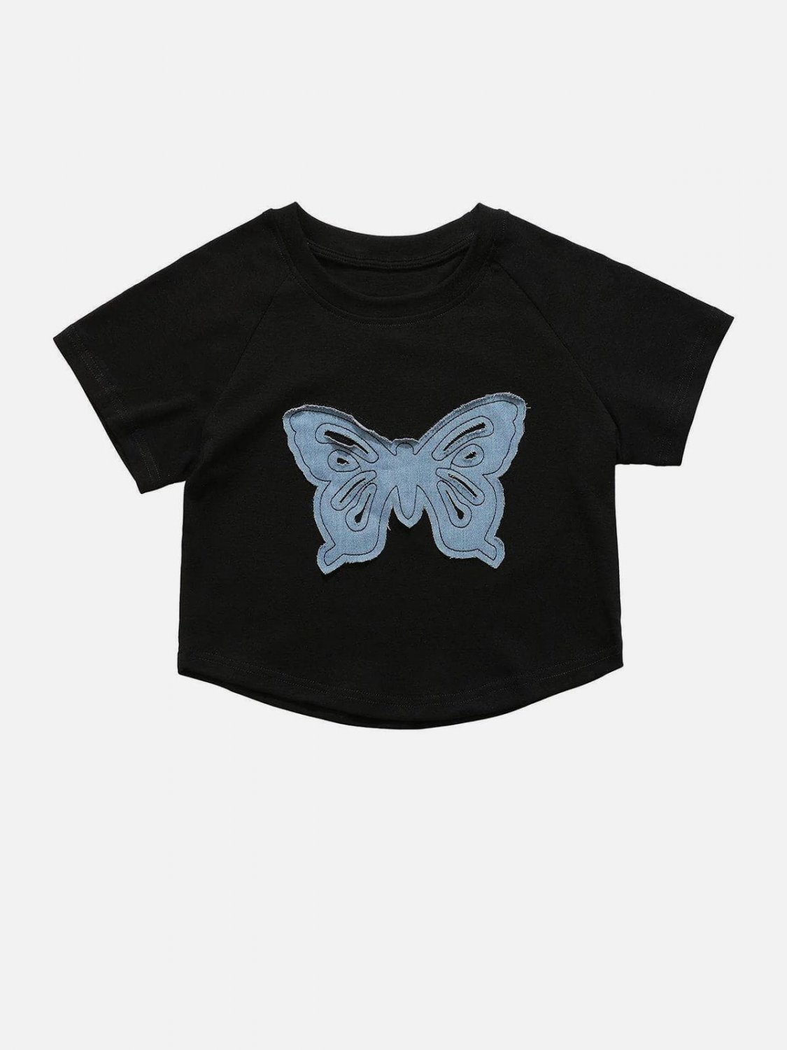 Butterfly Slim Crop Tee